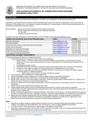 Form MO500-2457 Application for Approval of Career Education Programs Secondary/Adult Only - Missouri