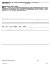 Form MO580-1918 (DHSS-CCR-12) Infant and Toddler Feeding and Care Plan - Missouri, Page 2