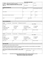 Document preview: Form MO780-1425 Vehicle Registration Application - Missouri