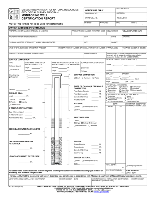 Form MO780-1415  Printable Pdf