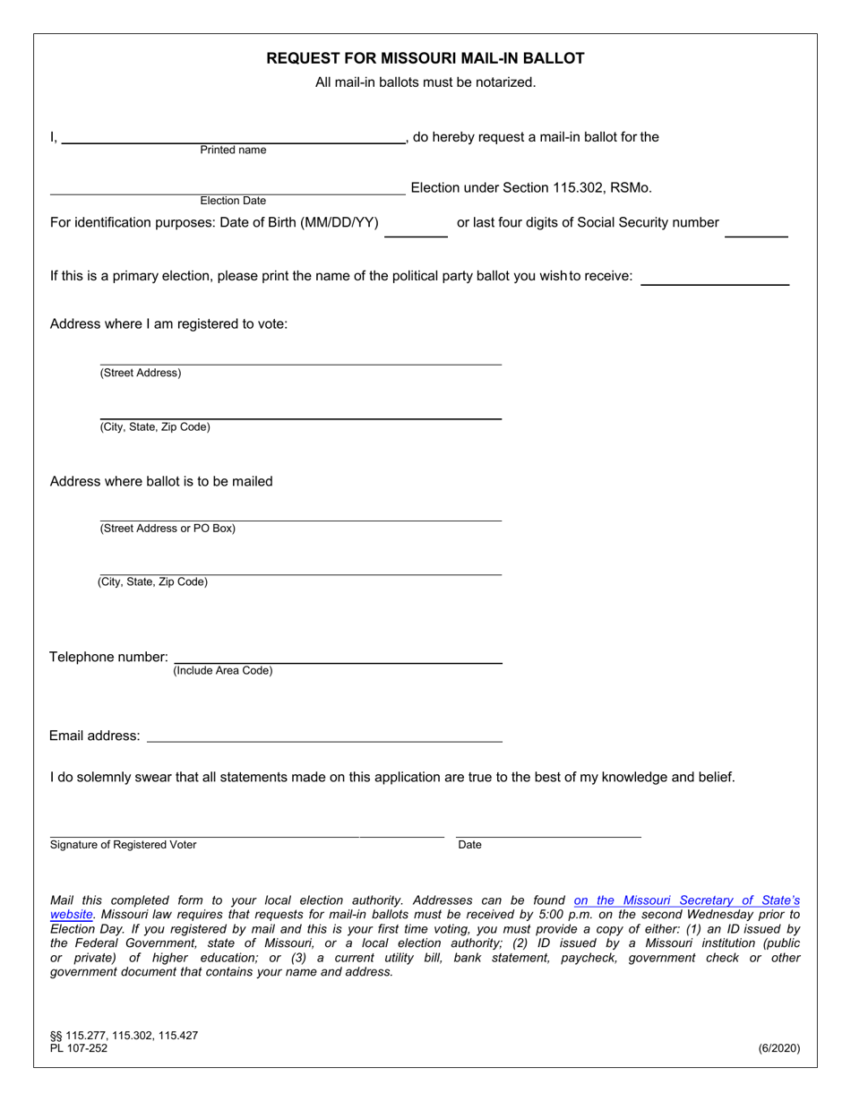 how to get mail in ballot missouri
