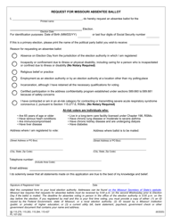 Document preview: Request for Missouri Absentee Ballot - Missouri