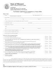 Form COMM.53 &quot;Non-resident Application for Commission as a Notary Public&quot; - Missouri