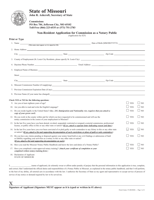 Form COMM.53  Printable Pdf
