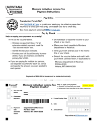 Form IT Montana Individual Income Tax Payment Voucher - Montana