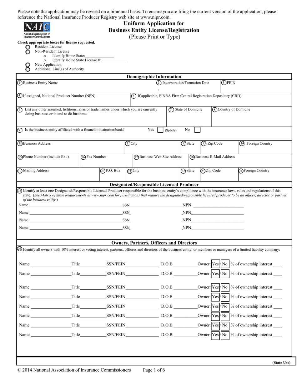 Insurance Business Entity License Application - Nebraska, Page 3