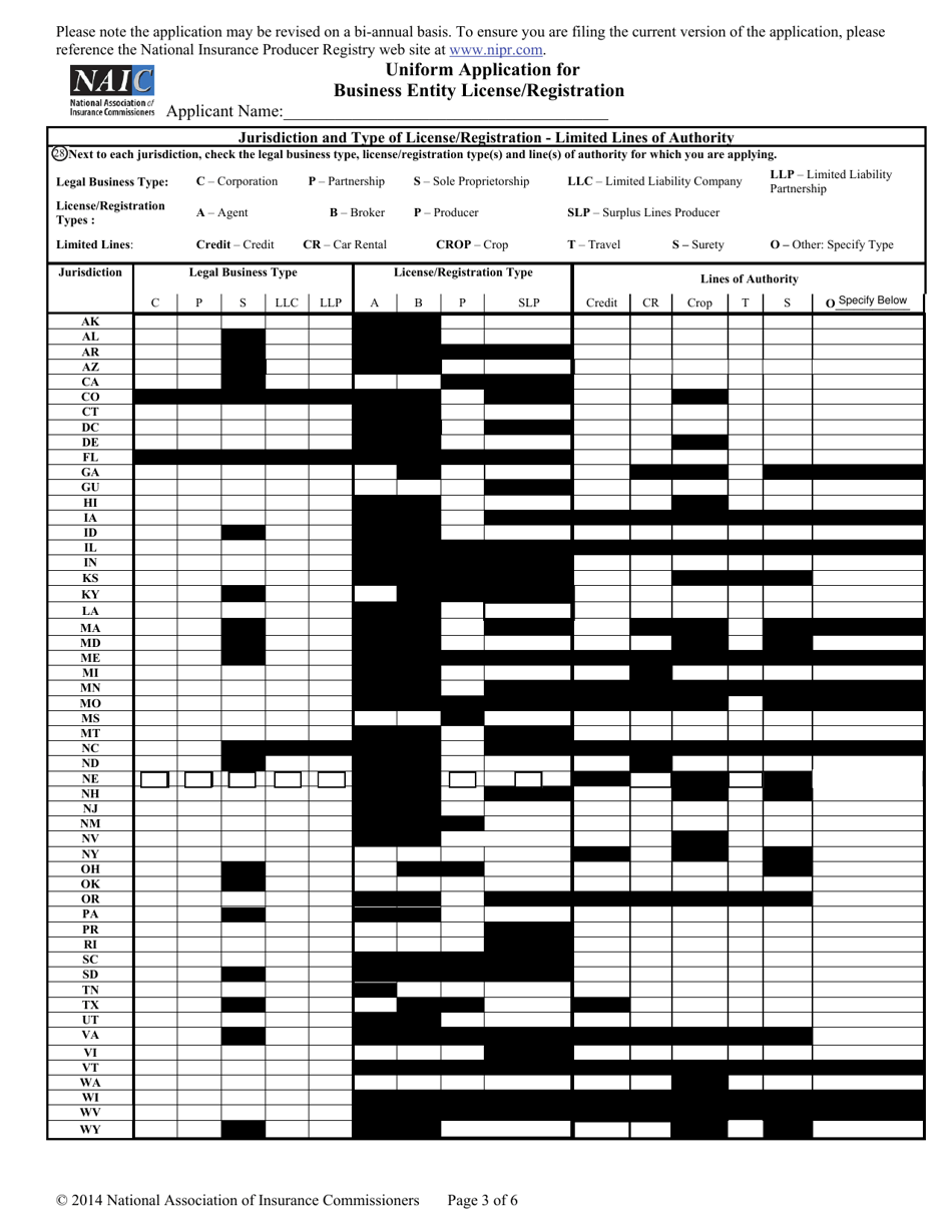 Nebraska Insurance Business Entity License Application Fill Out, Sign