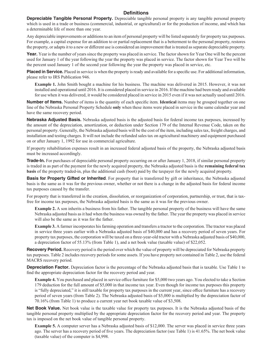 Personal Property Return Nebraska Net Book Value - Nebraska, Page 4