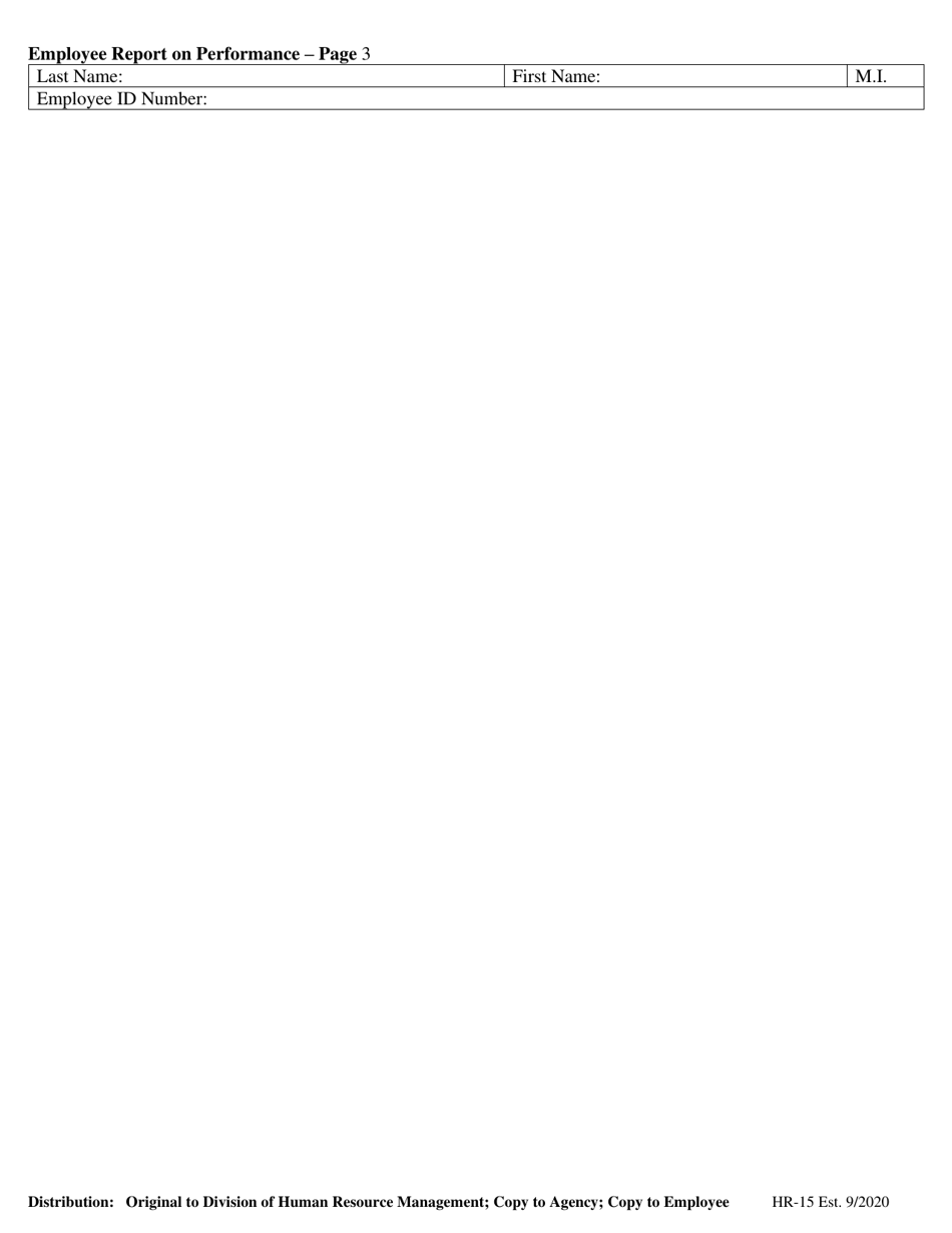 Form HR-15 Employee Report on Performance - Nevada, Page 3