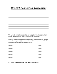 Document preview: Conflict Resolution Agreement - Nevada