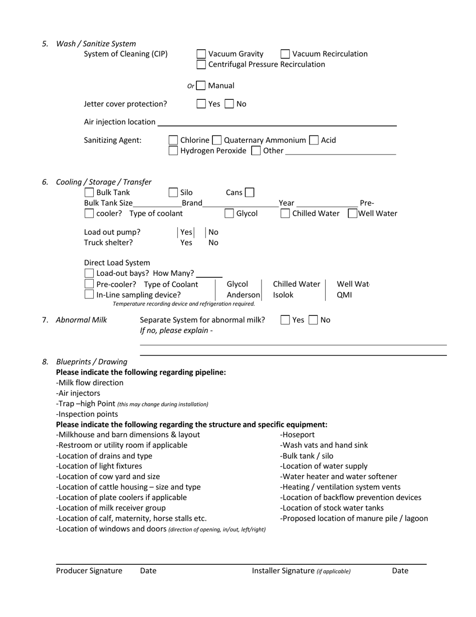 Application to Install or Modify an Existing Milking System - Nevada, Page 2