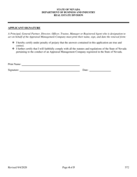 Form 572 Renewal Application - Appraisal Management Company - Nevada, Page 4
