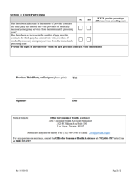 Nrs 439b.760 Provider &amp; Third Party Reporting Form - Nevada, Page 2