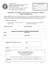 Document preview: Nrs 687b.675 (1)(A) Health Carrier Navigator, Case Manager, or Facilitator Contact Information Form - Nevada