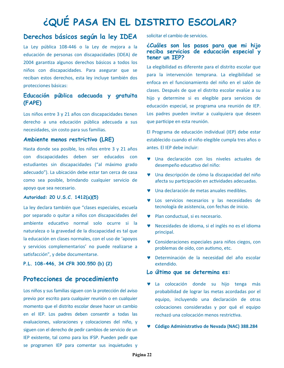 Manual Para Padres - Nevada (Spanish), Page 26