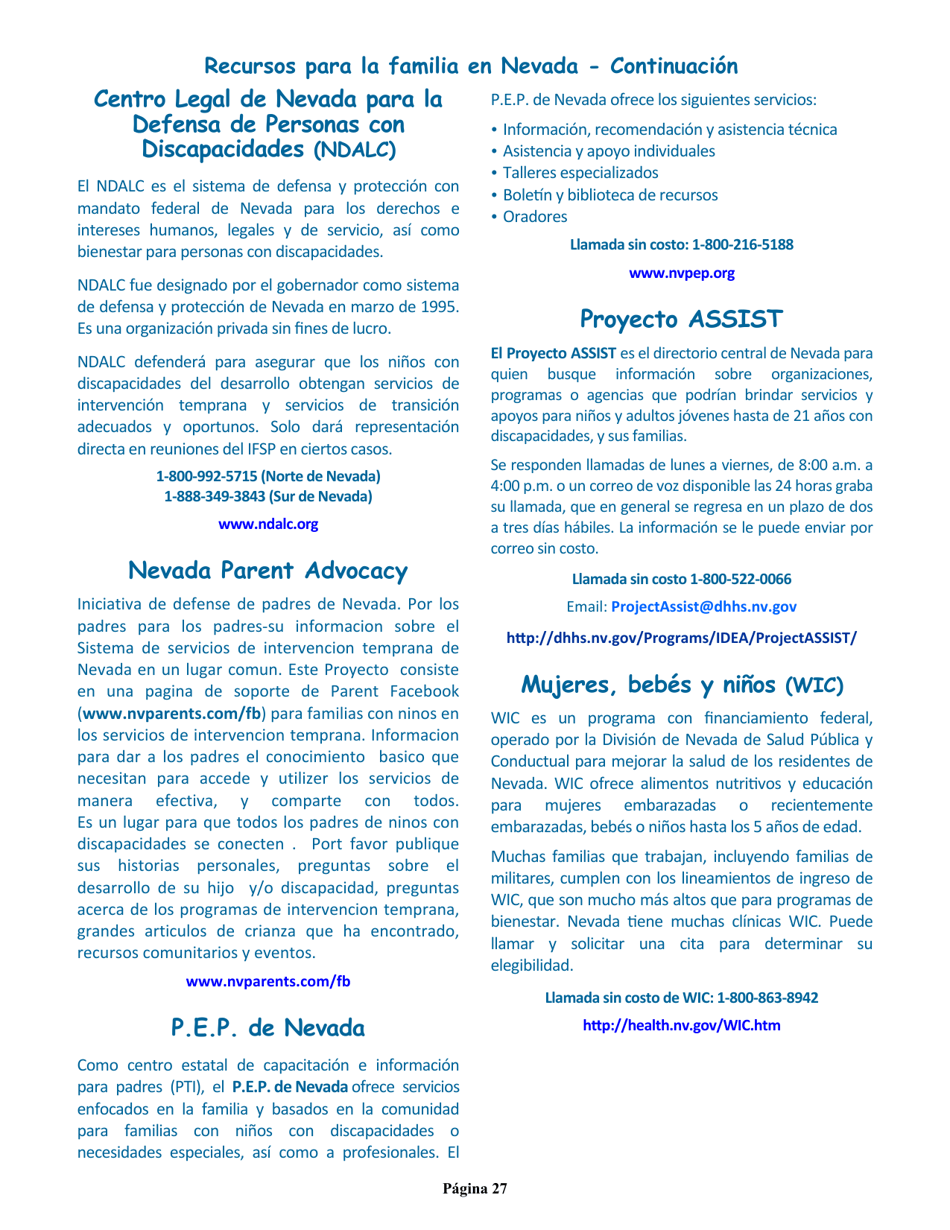 Manual Para Padres - Nevada (Spanish), Page 31