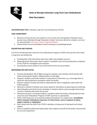 Document preview: State of Nevada Volunteer Long Term Care Ombudsman Role Description - Nevada