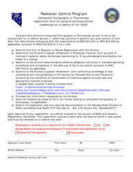 Document preview: Computed Tomography or Fluoroscopy Registration Form for Persons Working Without Credentials on or Before 01.01.2020 - Nevada