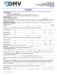 Document preview: Form VP104 Bill of Sale - Nevada
