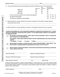 Form CDL-042 Commercial Medical/Vision Waiver Evaluation and Application - Nevada, Page 4