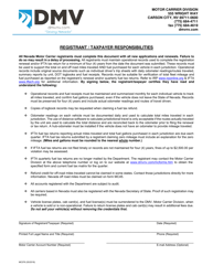Document preview: Form MC076 Registrant / Taxpayer Responsibilities - Nevada