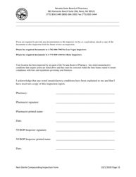 Non-sterile Compounding Inspection Form - Nevada, Page 15