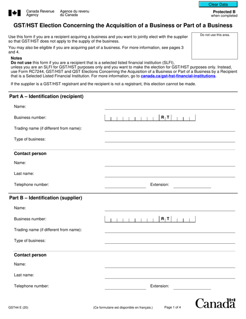 Form GST44  Printable Pdf