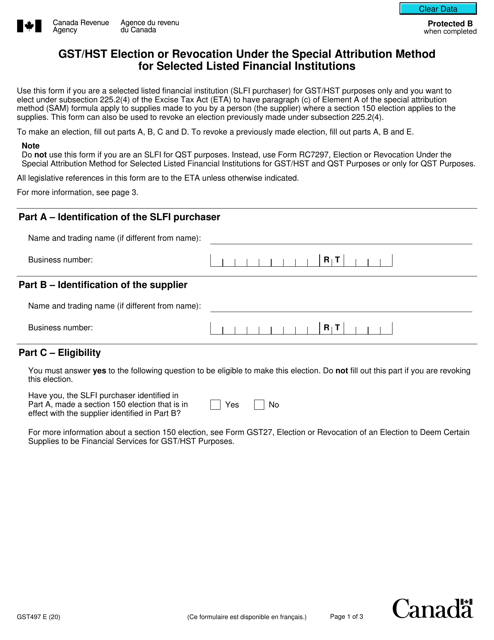 Form GST497  Printable Pdf
