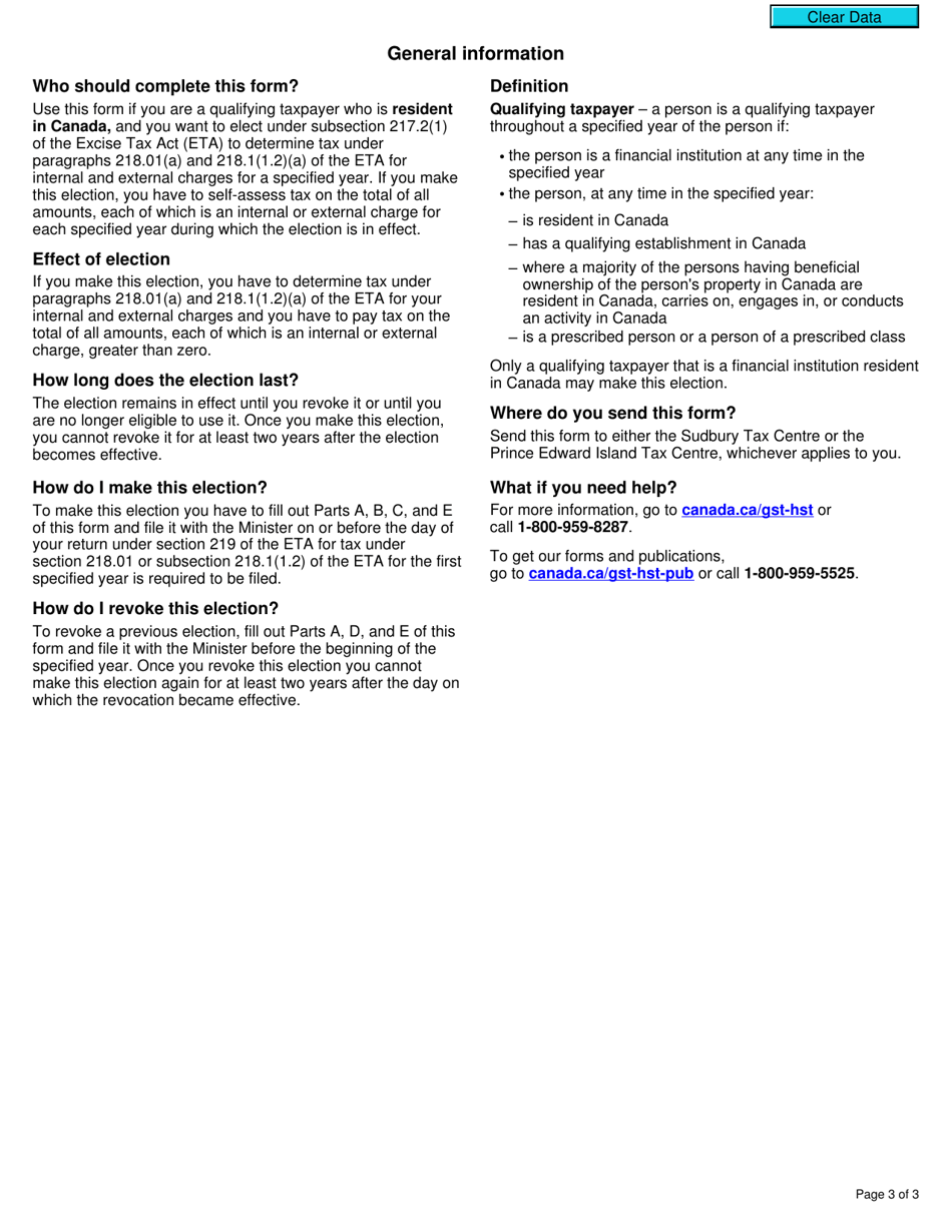Form RC4600 Election or Revocation of an Election Under Subsection 217.2(1) - Canada, Page 3