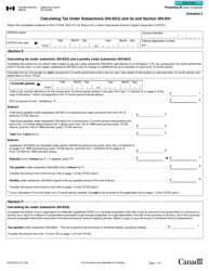 Form T2152 Schedule 2 Calculating Tax Under Subsections 204.82(3) and (6) and Section 204.841 - Canada