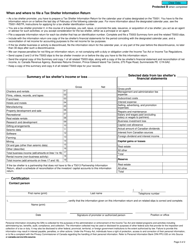 Form T5003 SUM Tax Shelter Information Return - Canada, Page 2