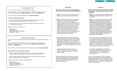 Form T5007 Statement of Benefits - Canada (English/French), Page 2