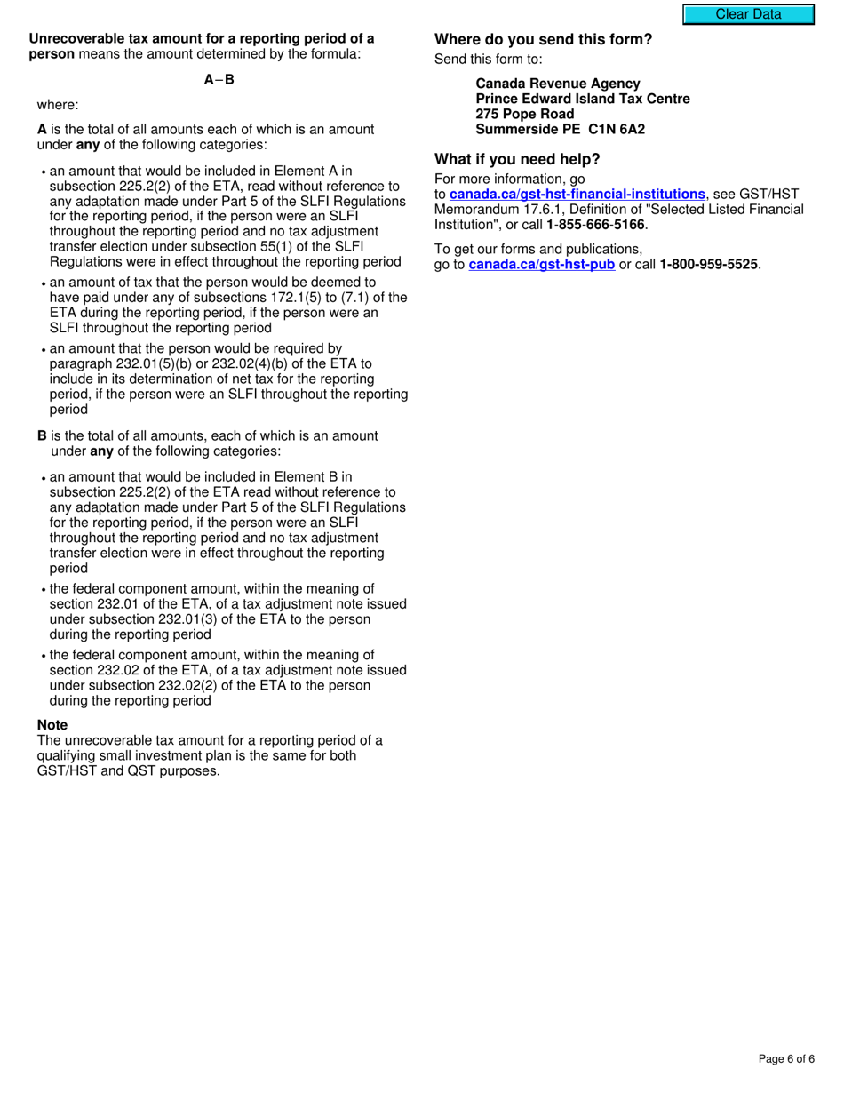 Form RC7206 Election or Revocation for a Qualifying Small Investment Plan to Be Treated as a Selected Listed Financial Institution for Gst / Hst and Qst Purposes or Only for Qst Purposes - Canada, Page 6