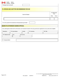 Drug Submission Application Form for: Human, Veterinary or Disinfectant Drugs and Clinical Trial Application/Attestation - Canada, Page 5