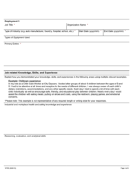 Form 1975E Application for Employment Occupational Health and Safety Inspector - Industrial - Ontario, Canada, Page 4