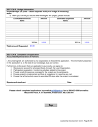 Go Nb Leadership Development Grant Application Form - New Brunswick, Canada, Page 4