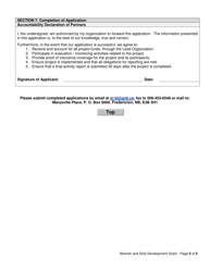 Go Nb Women and Girls Development Grant Application Form - New Brunswick, Canada, Page 5