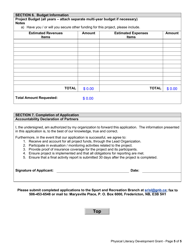 Go Nb Physical Literacy Development Grant Application Form - New Brunswick, Canada, Page 5