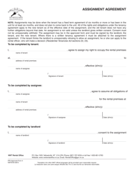 Form 4 (NWT8781) &quot;Assignment Agreement&quot; - Northwest Territories, Canada