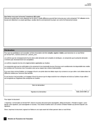 Forme F-0073 Fiche D&#039;inscription - Bourses D&#039;honneur - Quebec, Canada (French), Page 6