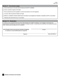 Forme F-0071 Volet 2 Programme Novascience - Soutien Aux Nouveaux Projets Soutien a L&#039;emploi En Recherche Et En Innovation Demande D&#039;aide Financiere - Quebec, Canada (French), Page 6