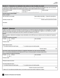 Forme F-NS09 Volet 2 Programme Novascience - Sutien Aux Nouveaux Projets Demande D&#039;aide Financiere - Quebec, Canada (French), Page 5