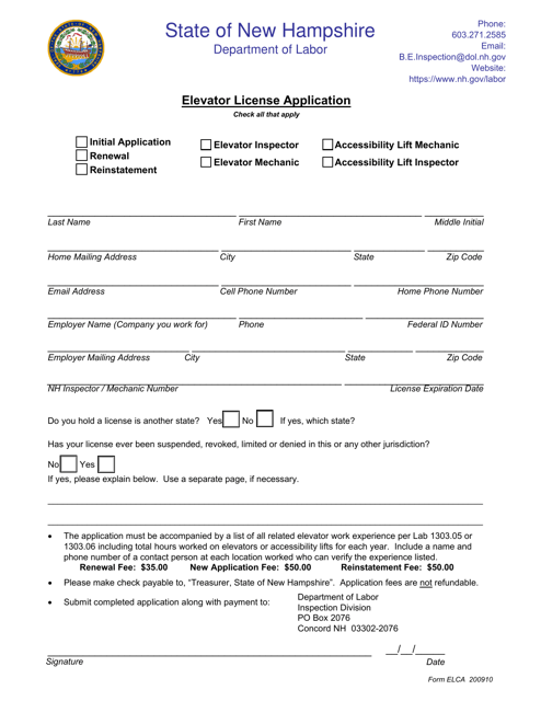 Form ELCA  Printable Pdf