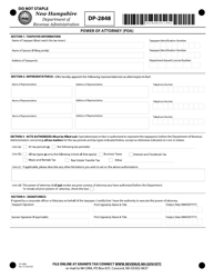 Form DP-2848 Power of Attorney (Poa) - New Hampshire