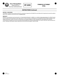 Form DP-2848 Power of Attorney (Poa) - New Hampshire, Page 3