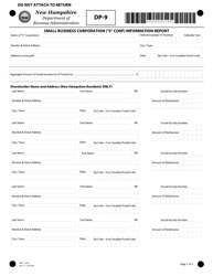 Form DP-9 Small Business Corporations (S-Corp) Information Report - New Hampshire