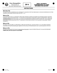 Form DP-9 Small Business Corporations (S-Corp) Information Report - New Hampshire, Page 3