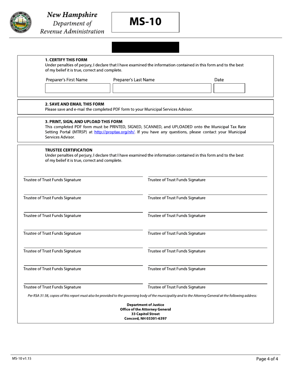 Form MS-10 Report of Common Trust Fund Investments - New Hampshire, Page 4