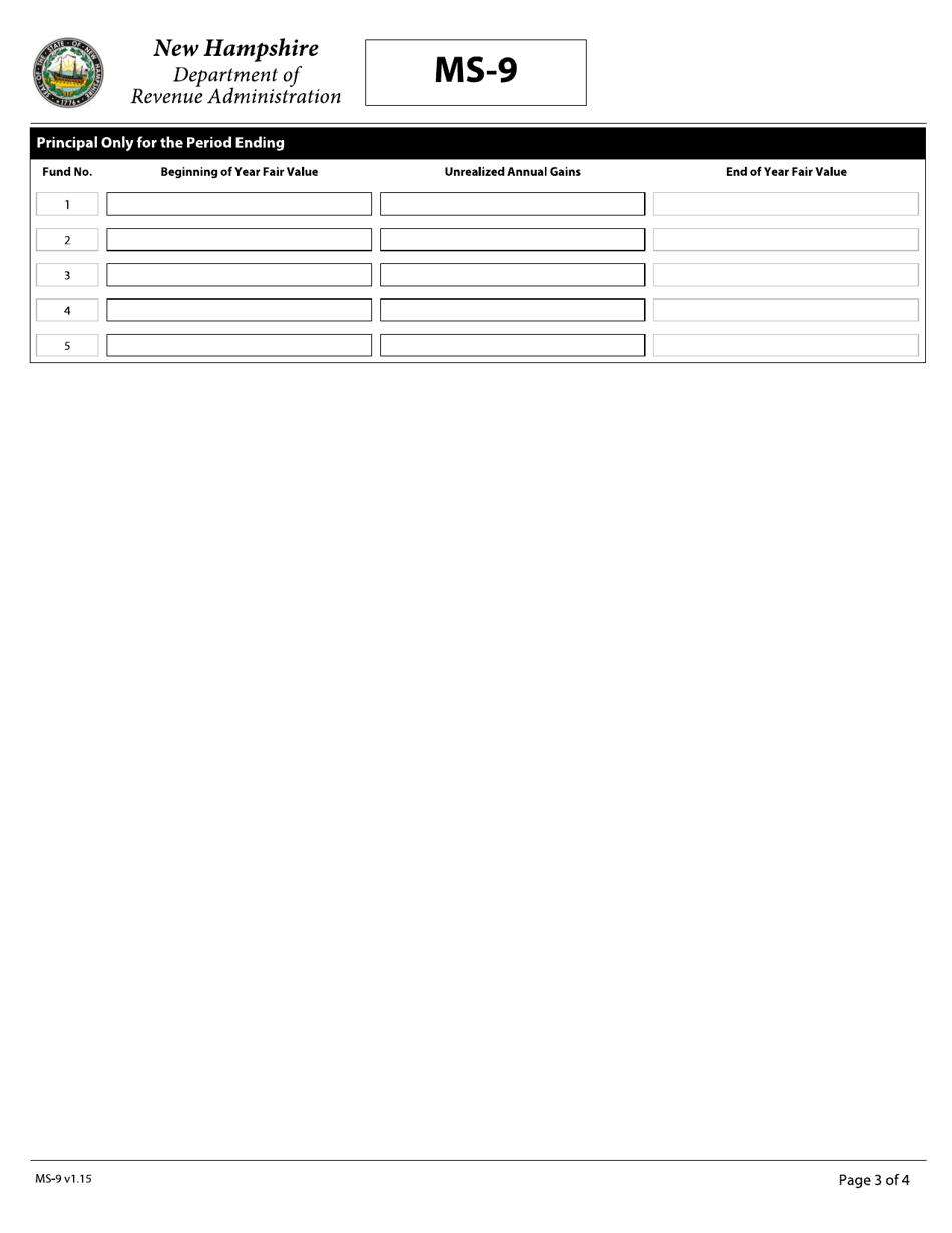 Form MS-9 Report of Trust and Capital Reserve Funds - New Hampshire, Page 3