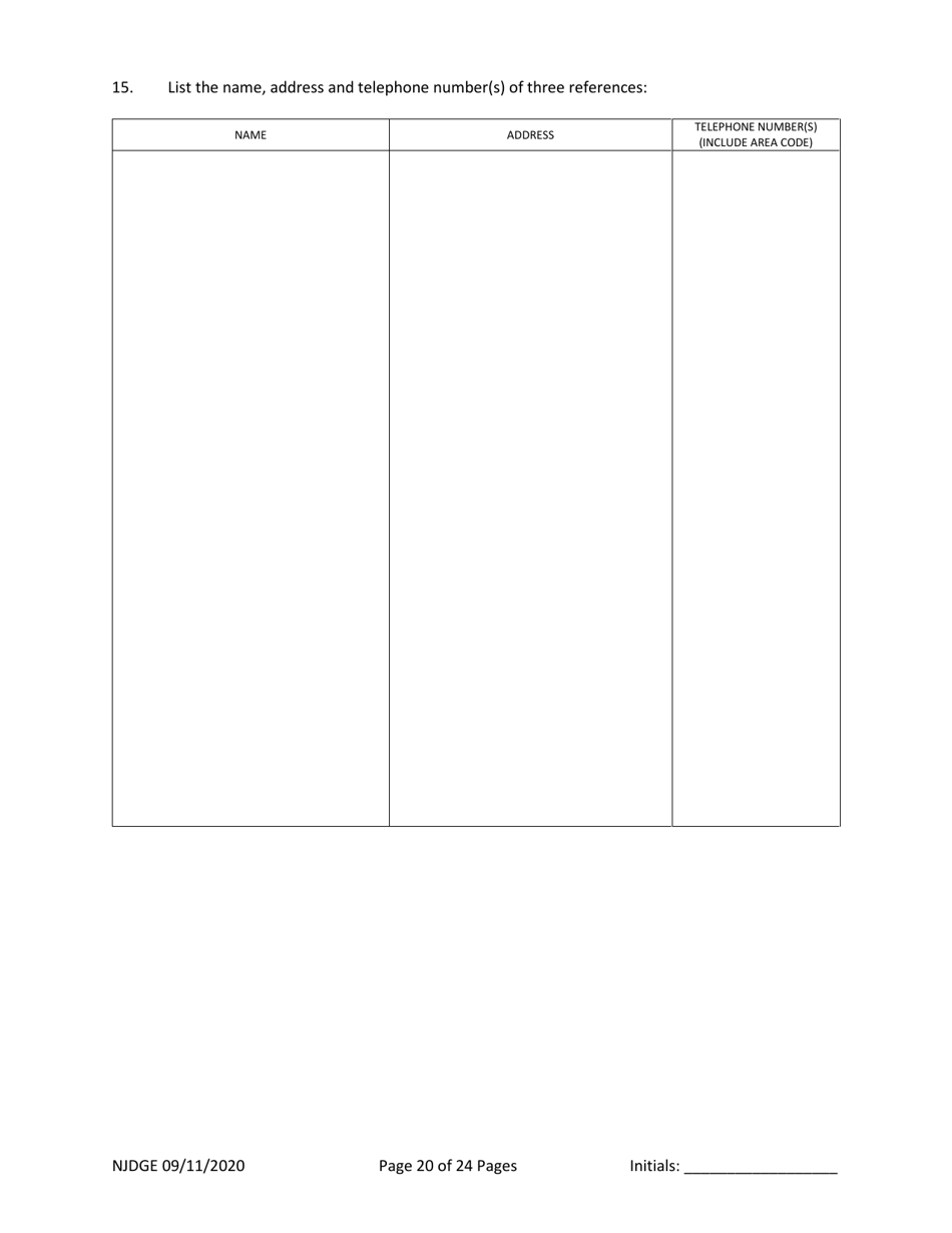 Form 1 (Personal History Disclosure Form 3) Casino Employee Registration - New Jersey, Page 21